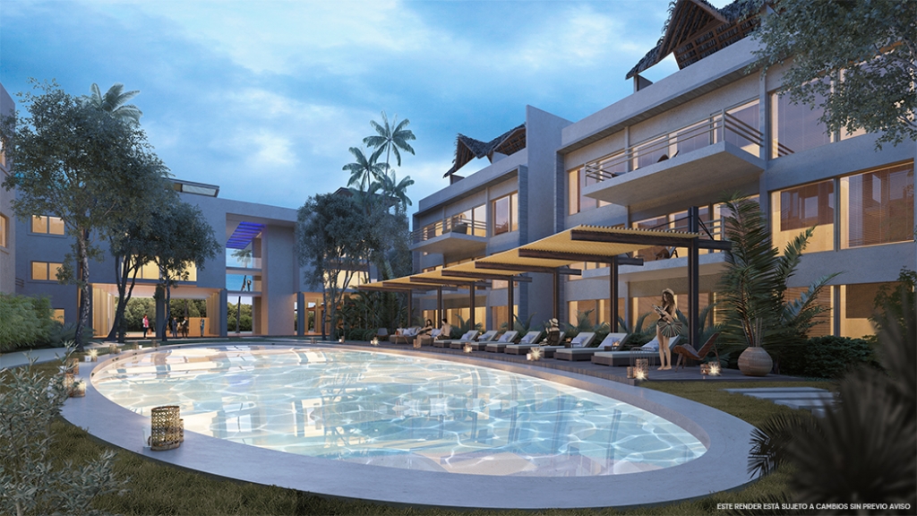 Penthouse with private pool, gym, yoga, spa, ecological technology, in Aldea Zama, Tulum, for sale.