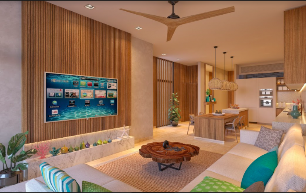 Apartment with garden and private jacuzzi, near the beach, room &amp; pool service, fire pit, playground for children, hammock area, surrounded