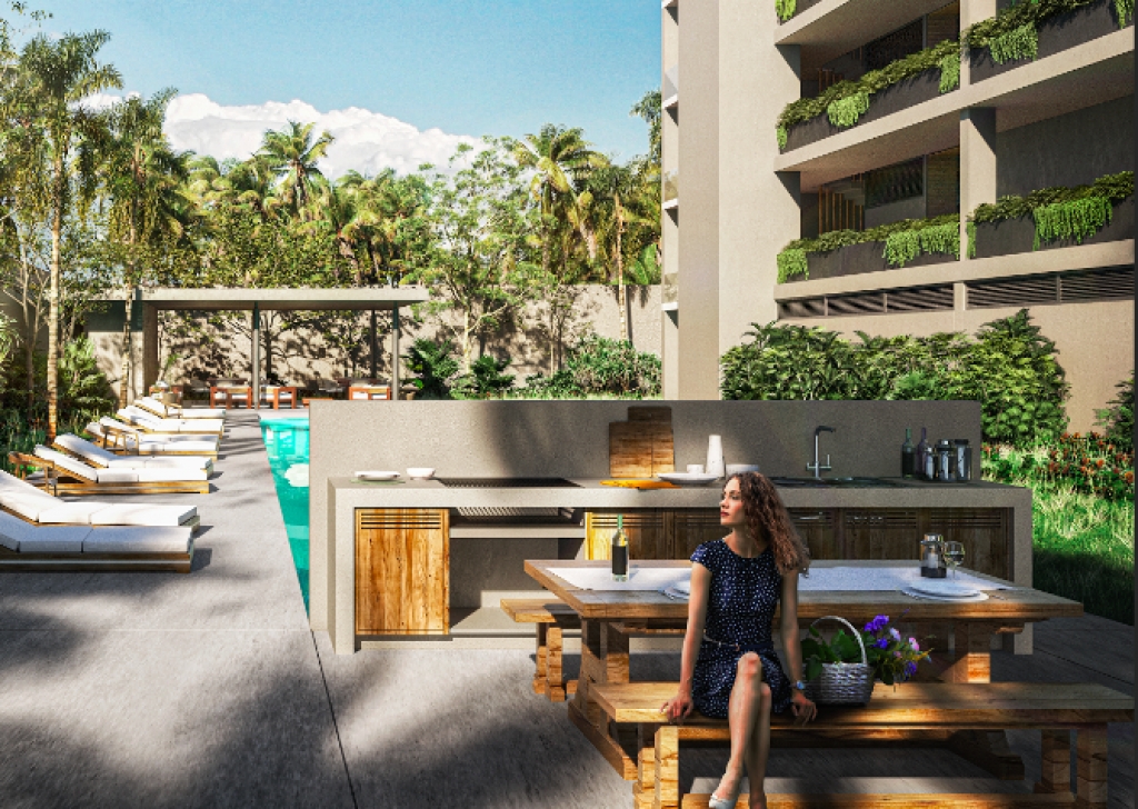 Apartment with garden and private jacuzzi, near the beach, room &amp; pool service, fire pit, playground for children, hammock area, surrounded