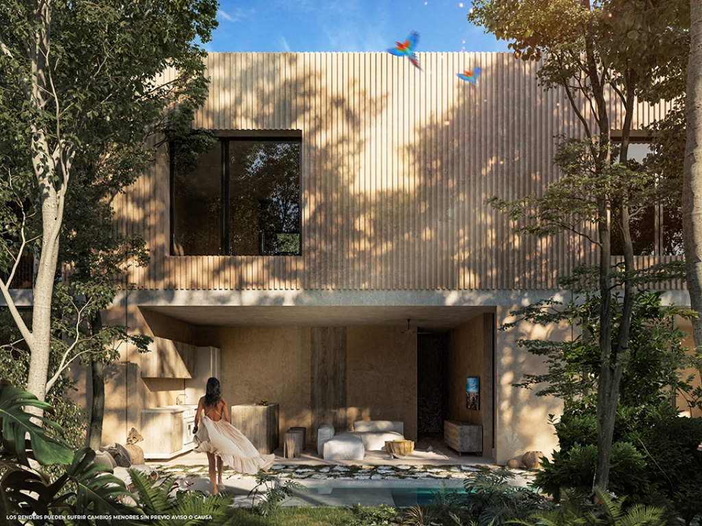 House with pool in gated community, Tulum, for sale