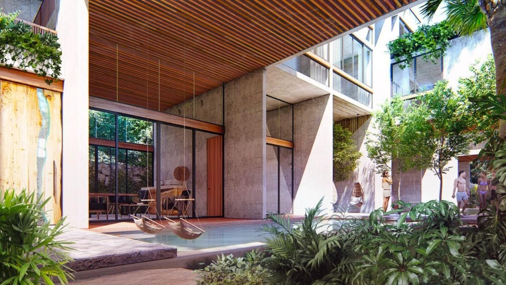 Hotel en venta en Tulum, concepto innovador, sobre avenida principal a pasos de las Ruinas Mayas.