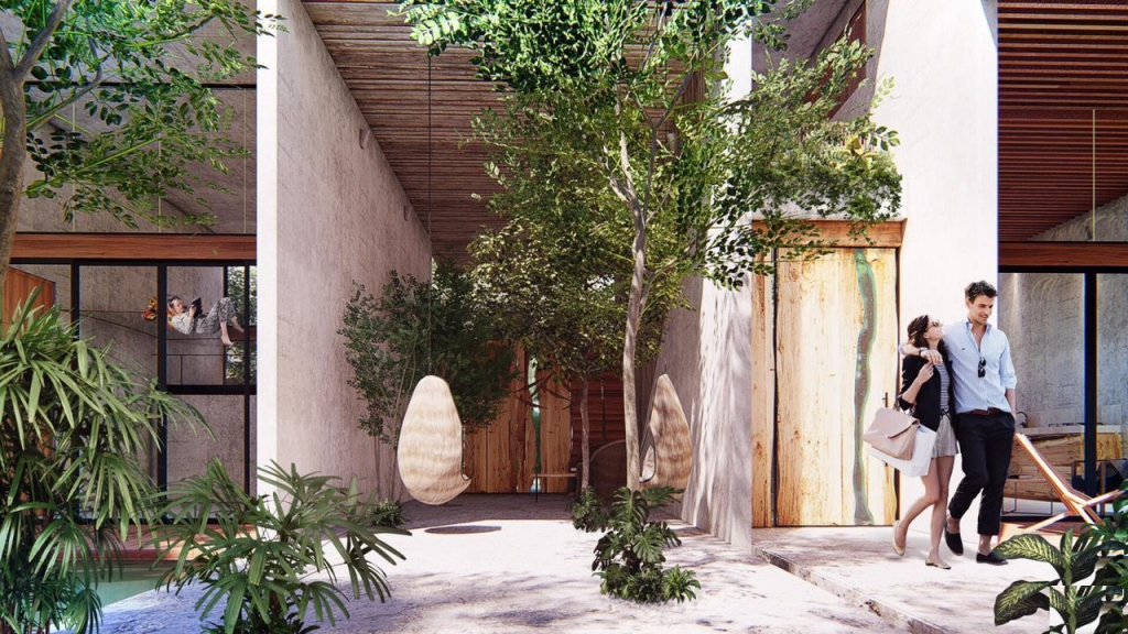 Hotel en venta en Tulum, concepto innovador, sobre avenida principal a pasos de las Ruinas Mayas.