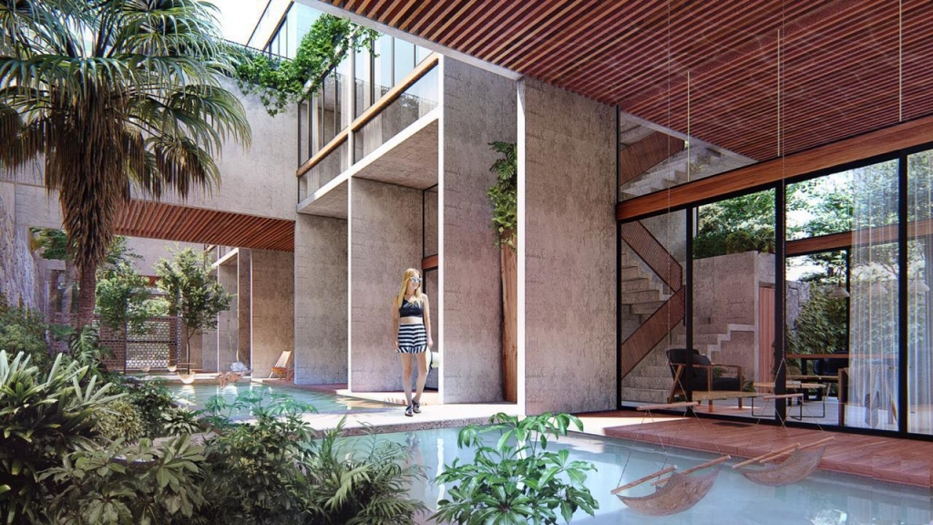Local comercial en hotel en venta en Tulum, concepto innovador, sobre avenida principal
