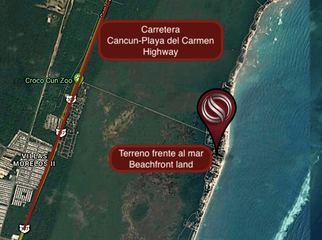 Terreno Hotelero frente al mar en venta, Puerto Morelos, Cancun.