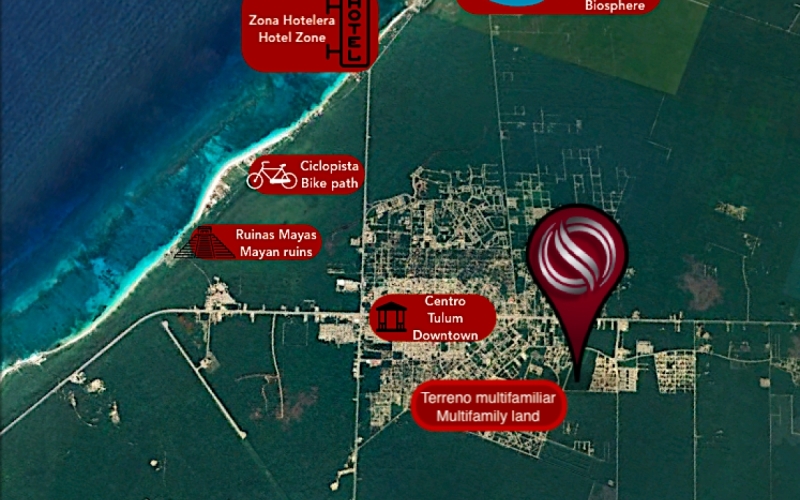 Terreno multifamiliar,macrolote en venta en Tulum, densidad H4.