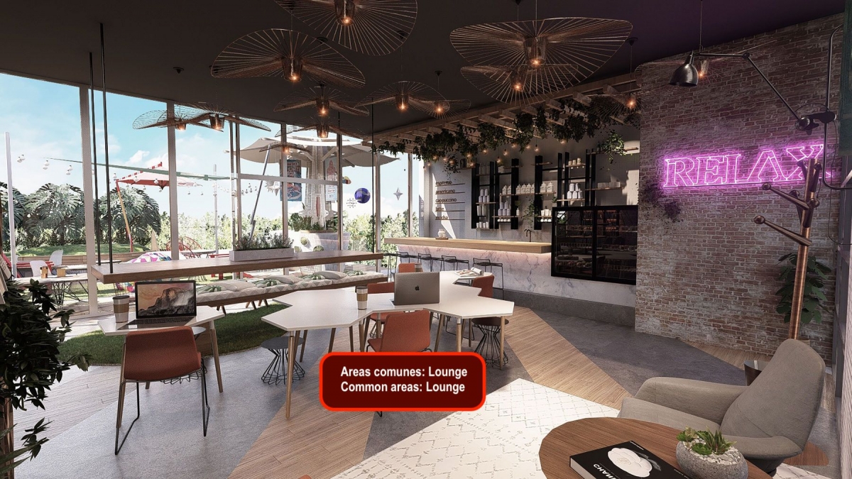 Oficina en edificio con amenidades en venta en nuevo centro urbano de Playa del Carmen.