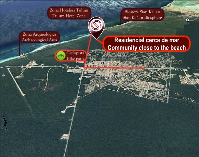 Terreno para desarrollar hotel en venta, avenida Coba, en residencial privado con areas verdes y ame