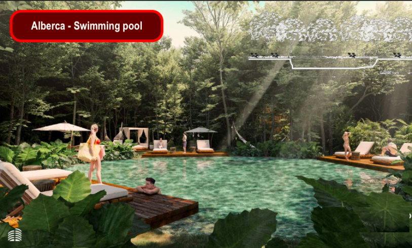 Terreno para desarrollar hotel en venta, avenida Coba, en residencial privado con areas verdes y ame