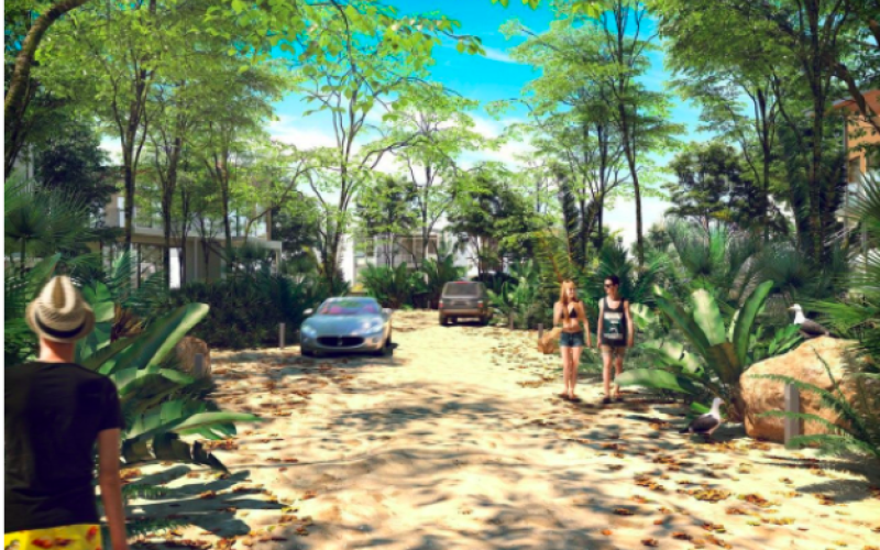 Terreno para hotel en venta en Tulum, en residencial privado con areas verdes y amenidades