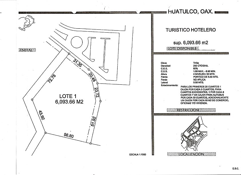 Terreno uso de suelo tur&iacute;stico hotelero a 300 metros de la playa, Bahia Chahue, en venta, Huatulco,