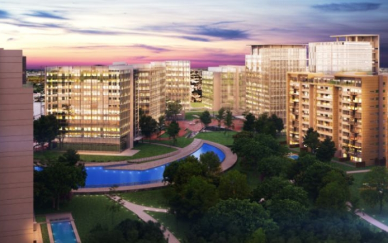 Oficina nueva en edificio con Liderazgo en Energ&iacute;a y Dise&ntilde;o Ambiental, certificaci&oacute;n LEED, rodeado d