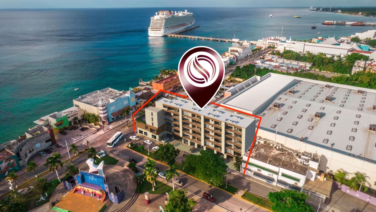 Local comercial sobre el Malec&oacute;n de Cozumel, a 50 metros del mar, sobre avenida comercial, pre-const