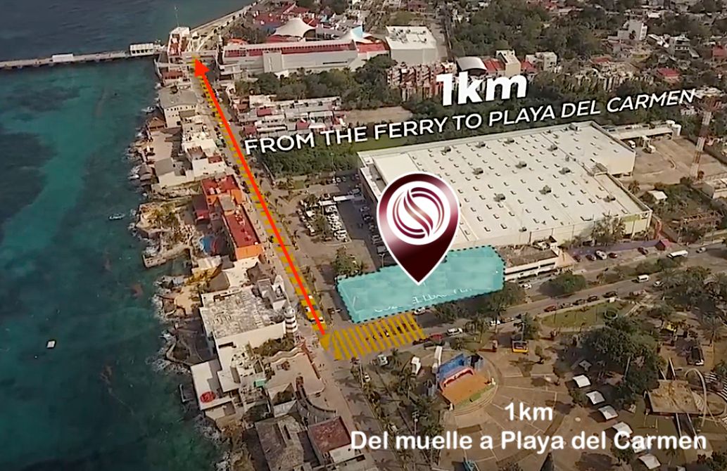 Local comercial a 50 metros del mar, sobre el Malec&oacute;n de Cozumel, Avenida comercial, pre-construccio
