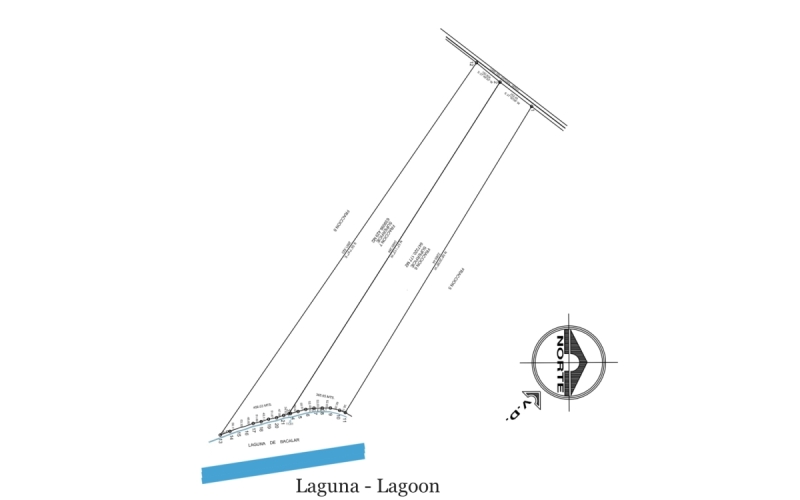 26 Hect&aacute;reas frente a la laguna en venta Bacalar, 8 cuartos por hect&aacute;rea, venta.