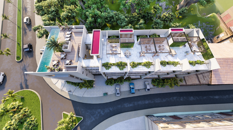 Commercial premises of 161 m2, on main avenue, 650 meters from the sea in pre-construction, for sale