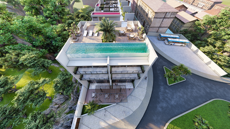 Commercial premises of 161 m2, on main avenue, 650 meters from the sea in pre-construction, for sale