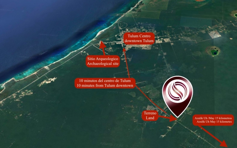 901 m2 land, uses: residential, hotel, mixed, for sale Tulum, in Rancho Viejo.