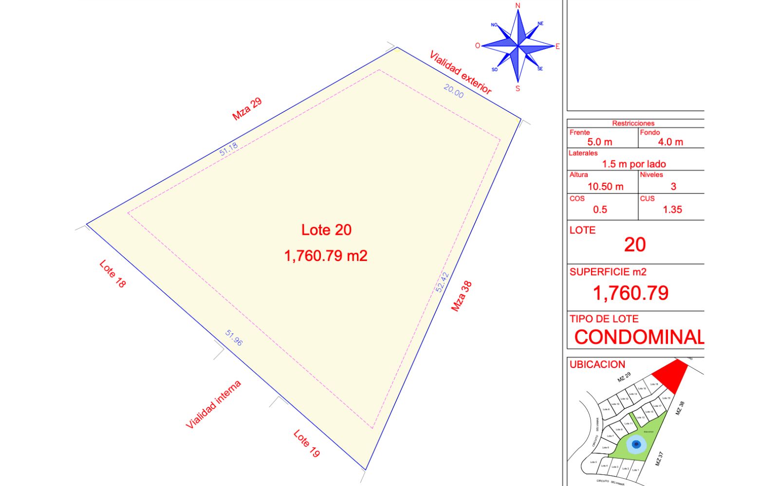Lote multifamiliar, en residencial con cenote, venta Selvamar, Playa del Carmen