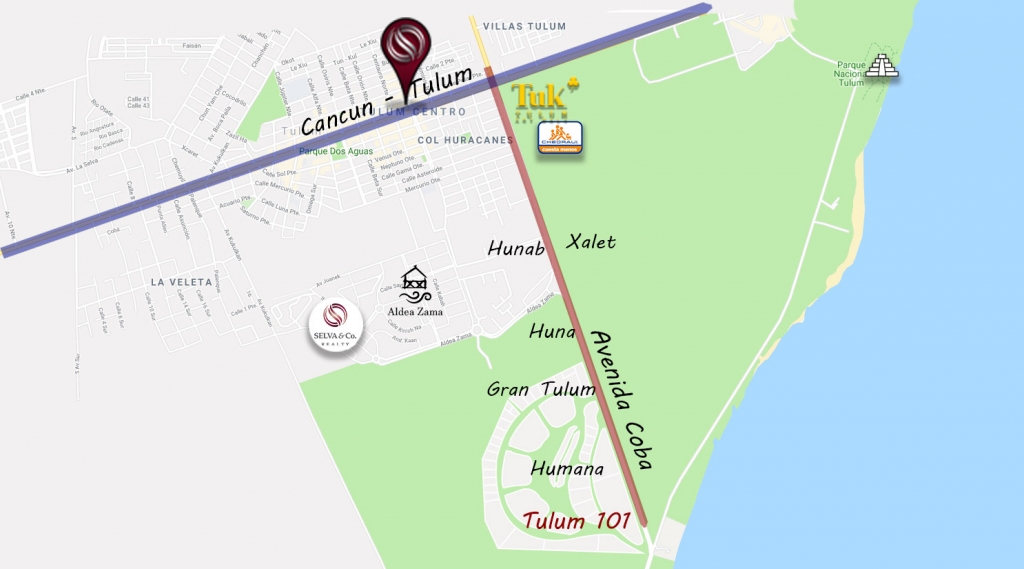 Lote Comercial dentro de la ciudad de Tulum, sobre la Carretera Tulum Oriente.