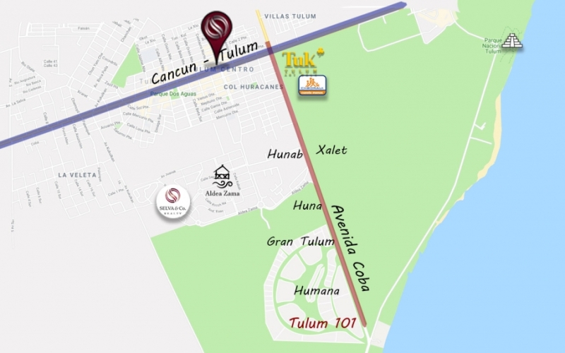 Lote Comercial dentro de la ciudad de Tulum, sobre la Carretera Tulum Oriente.