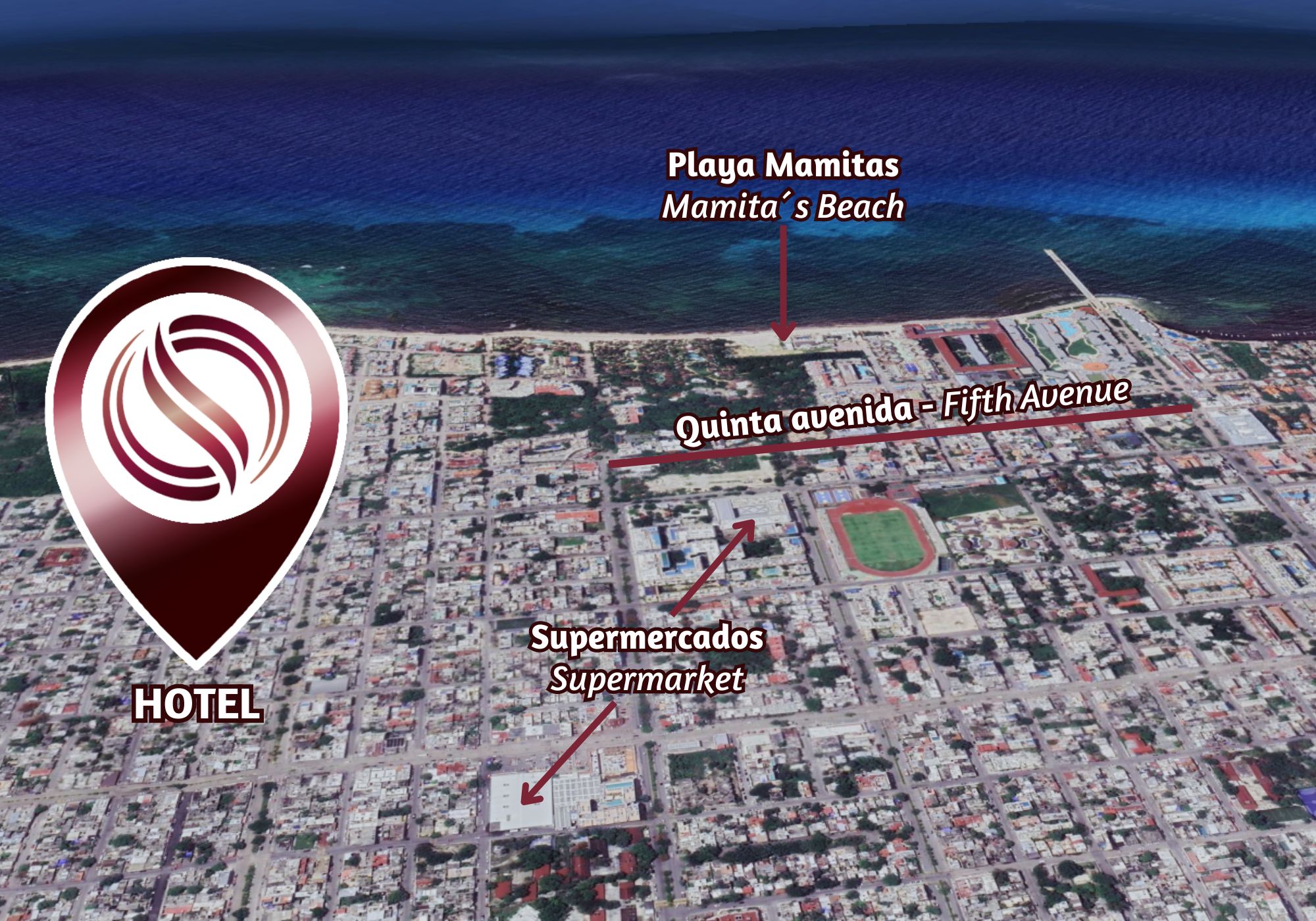 Hotel en operaci&oacute;n, a unos minutos de la playa, en venta Playa del Carmen.