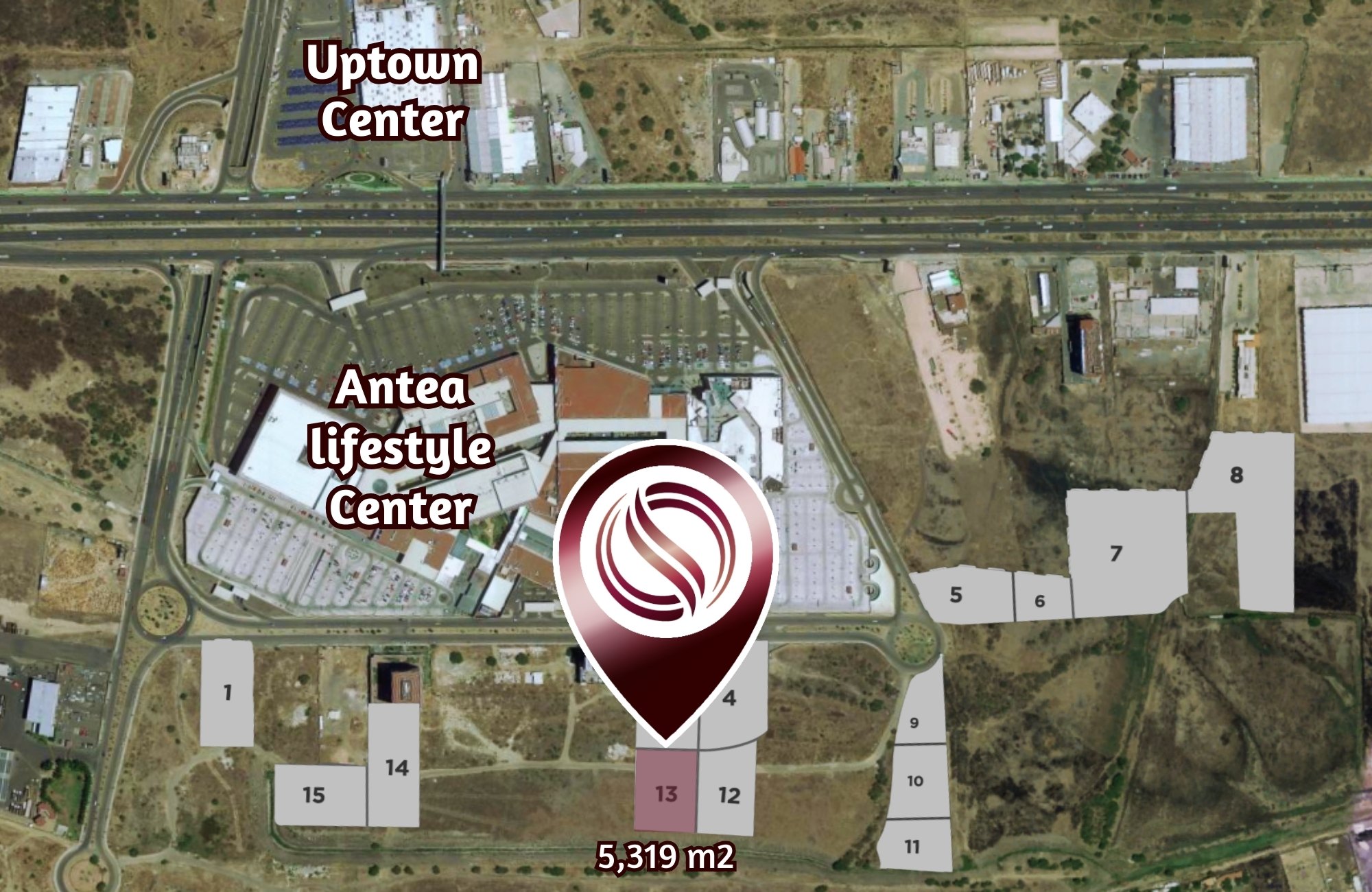 Mixed-use macro lot of 5,745 m2 in a commercial area for sale in Quer&eacute;taro.