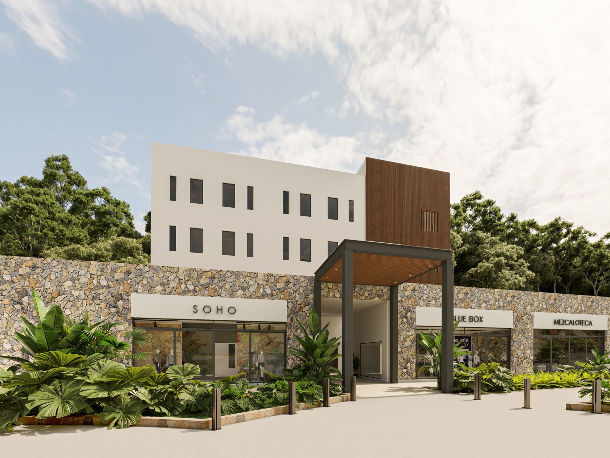 Local doble altura, en edificio boutique, en venta, Quinta avenida Huatulco.