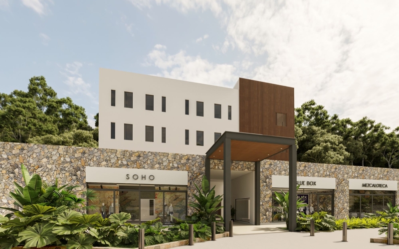 Local doble altura, en edificio boutique, en venta, Quinta avenida Huatulco.