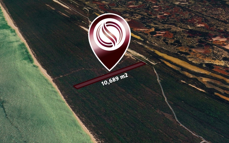 Lote frente al mar de 10,690 m2, multifamiliar, en venta Yucatan.