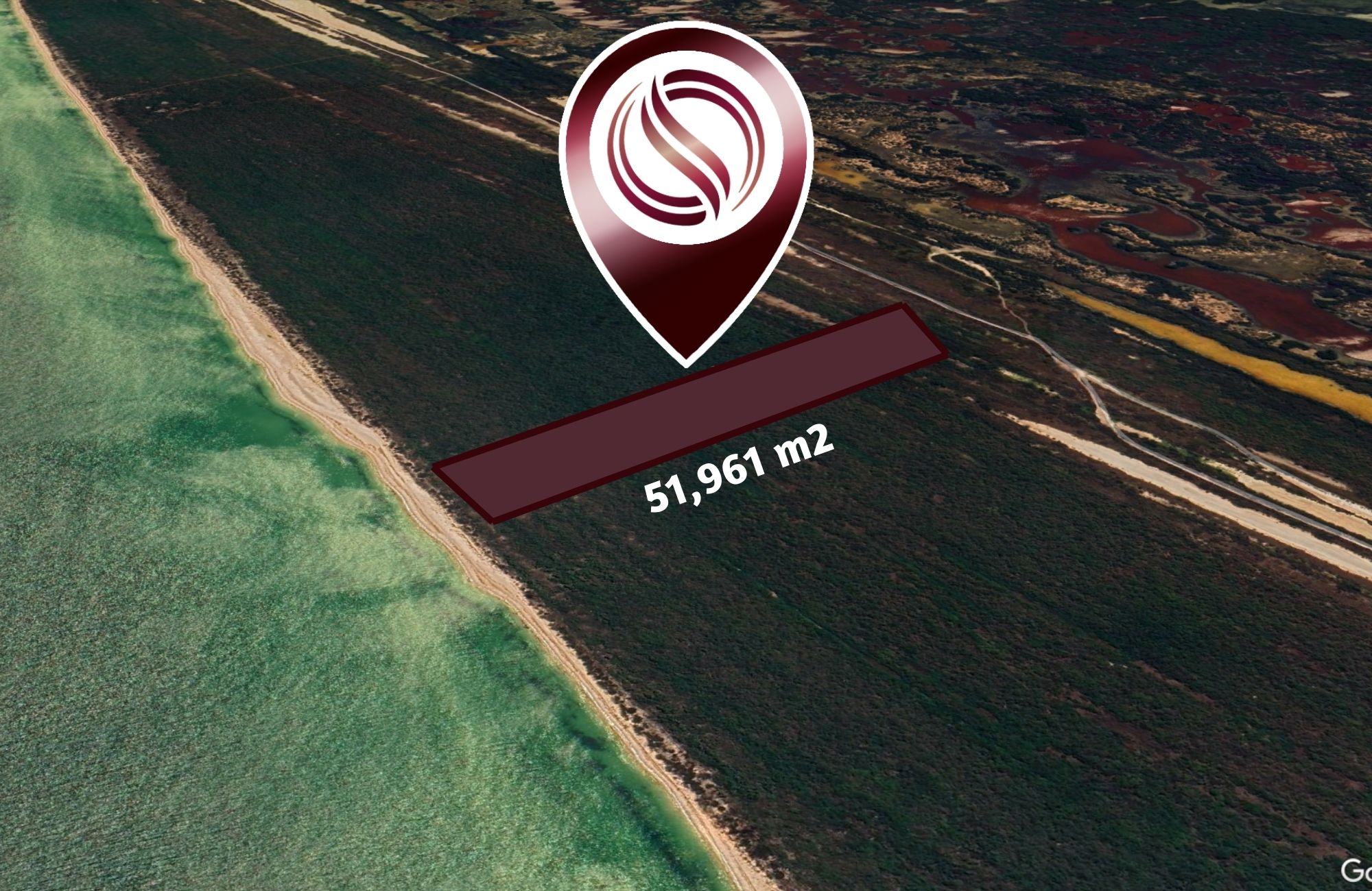 Lote frente al mar de 51,961 m2, multifamiliar, en venta Yucatan.