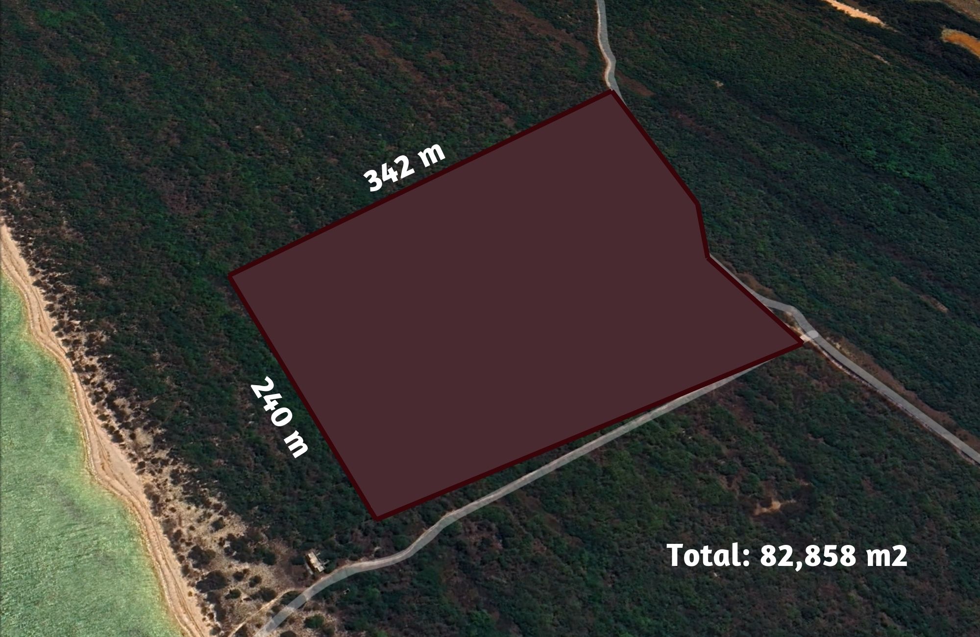 Lote frente al mar de 82,858 m2, multifamiliar, en venta Yucatan.