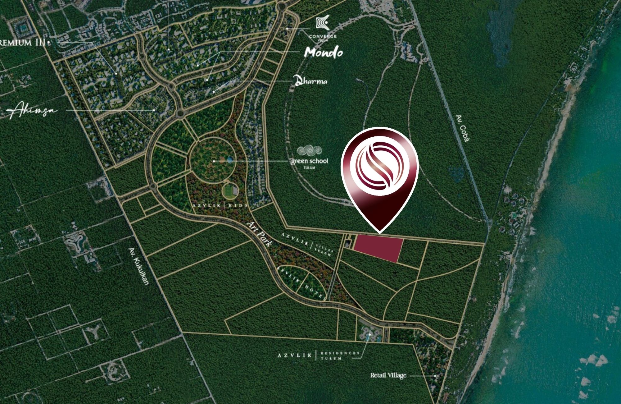 Terreno multifamiliar de 18,340 m2 a minutos del mar, en venta Aldea Zama Tulum.