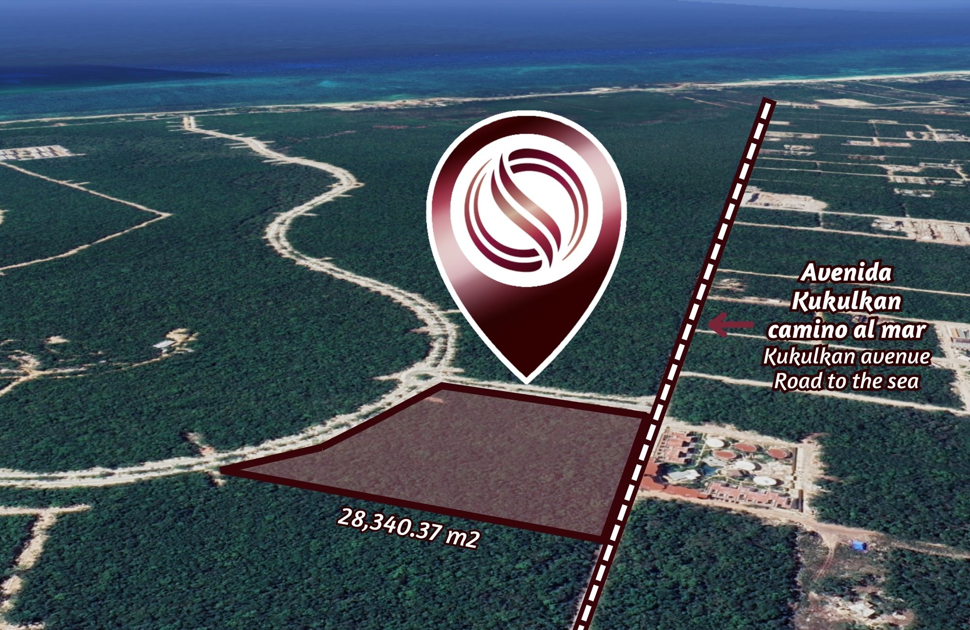 Terreno multifamiliar de 23,392 m2 a minutos del mar, en venta Aldea Zama Tulum.