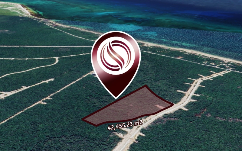 Terreno multifamiliar de 42,455 m2 a minutos del mar, en venta Aldea Zama Tulum.