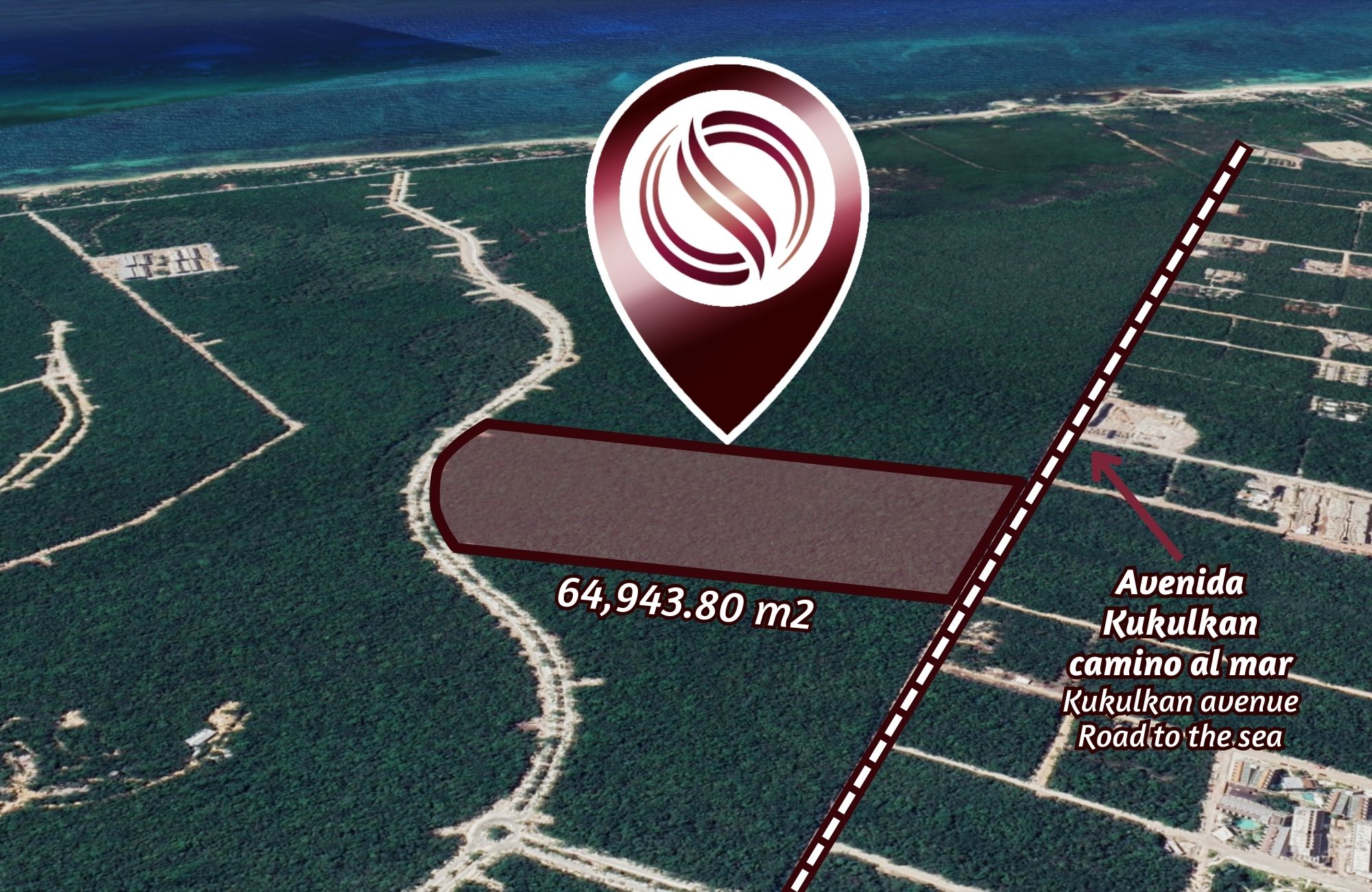 Terreno multifamiliar de 64,943 m2 a minutos del mar, en venta Aldea Zama Tulum.