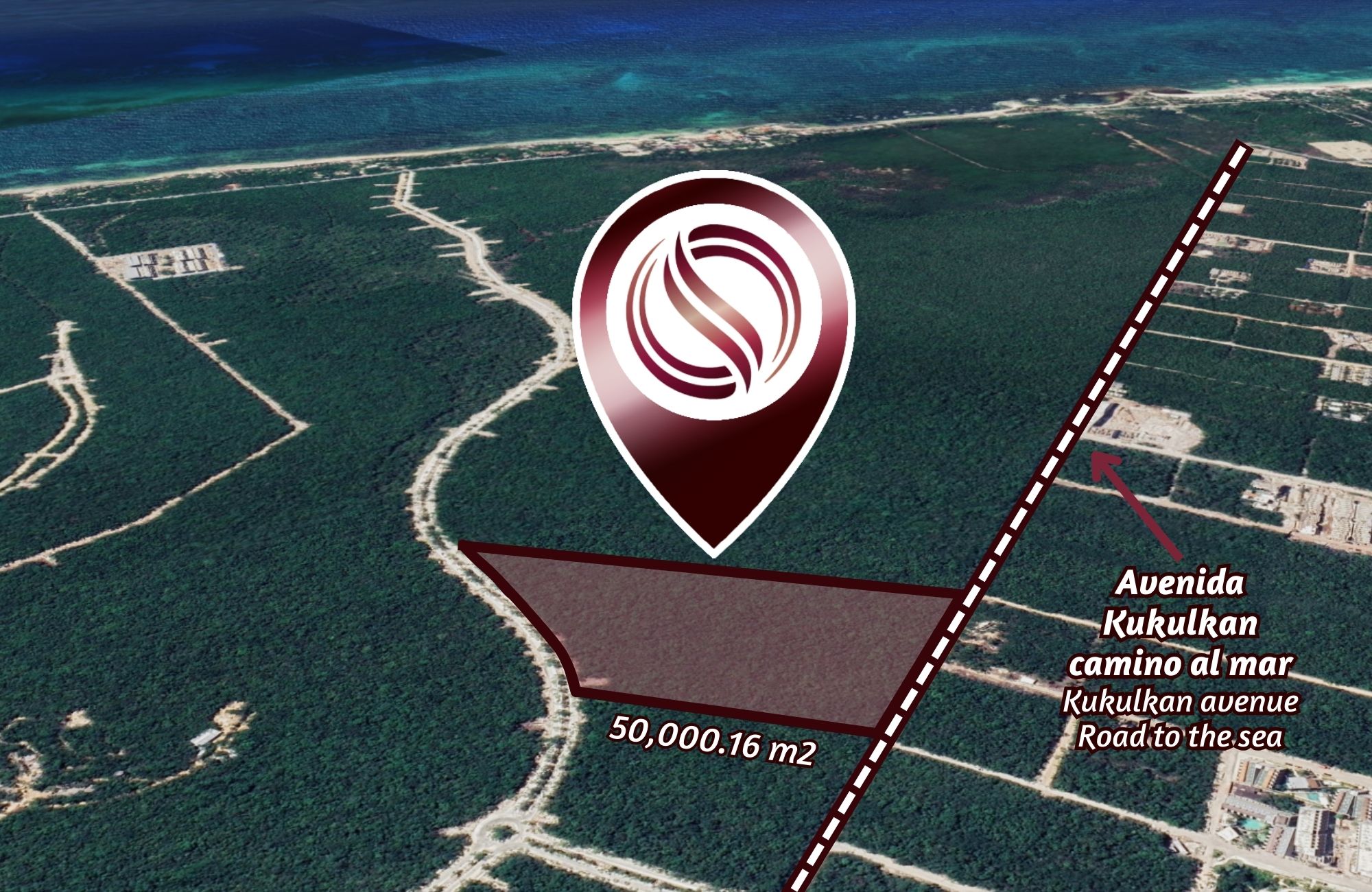 Terreno multifamiliar de 50,000 m2 a minutos del mar, en venta Aldea Zama Tulum.
