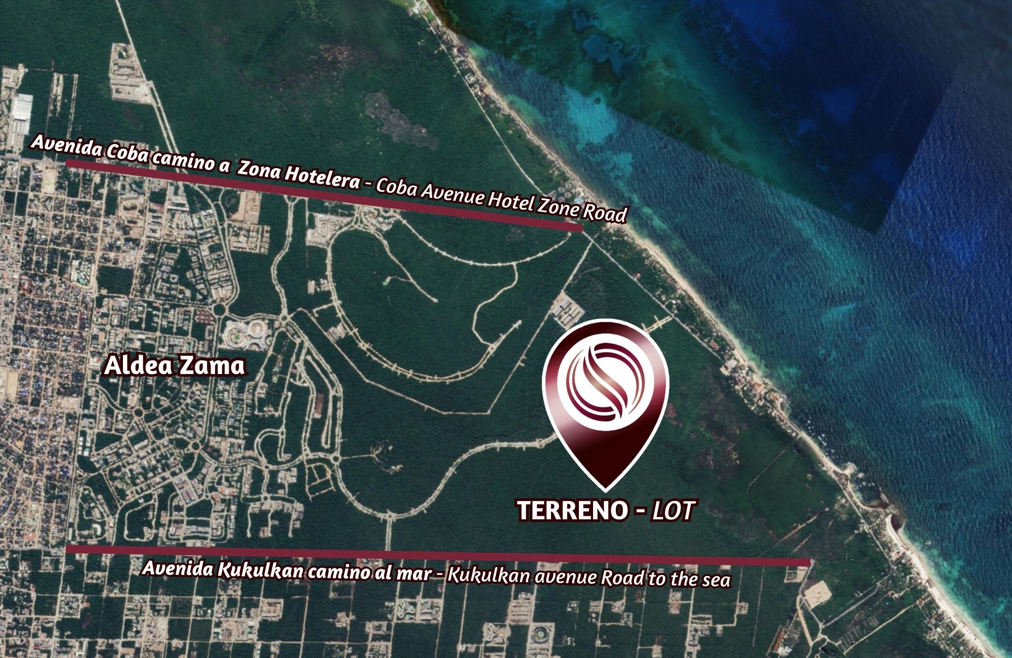 Terreno multifamiliar de 91,490 m2 a minutos del mar, en venta Aldea Zama Tulum.