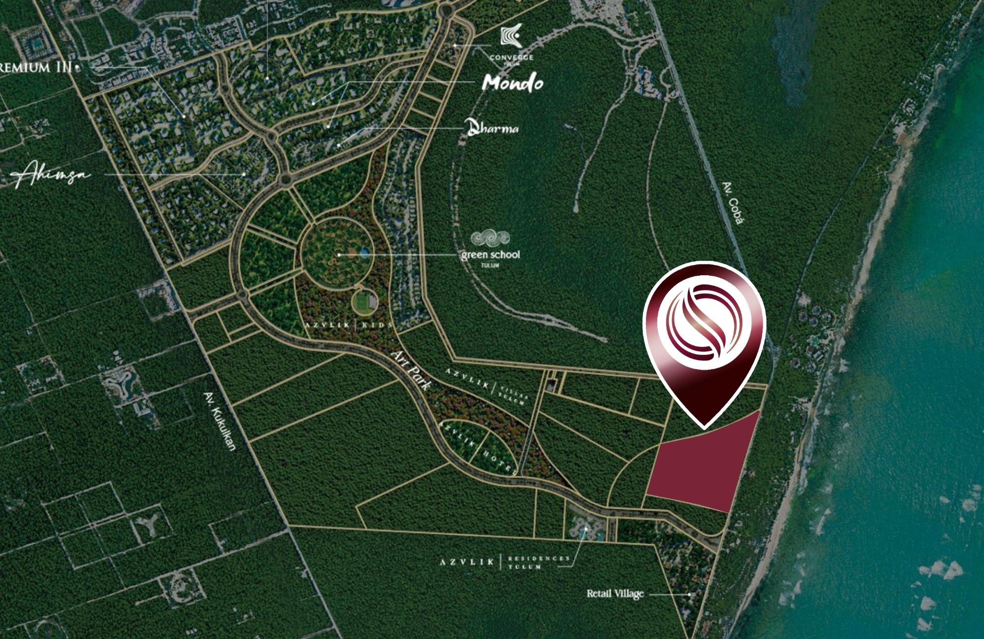 Terreno multifamiliar de 91,490 m2 a minutos del mar, en venta Aldea Zama Tulum.