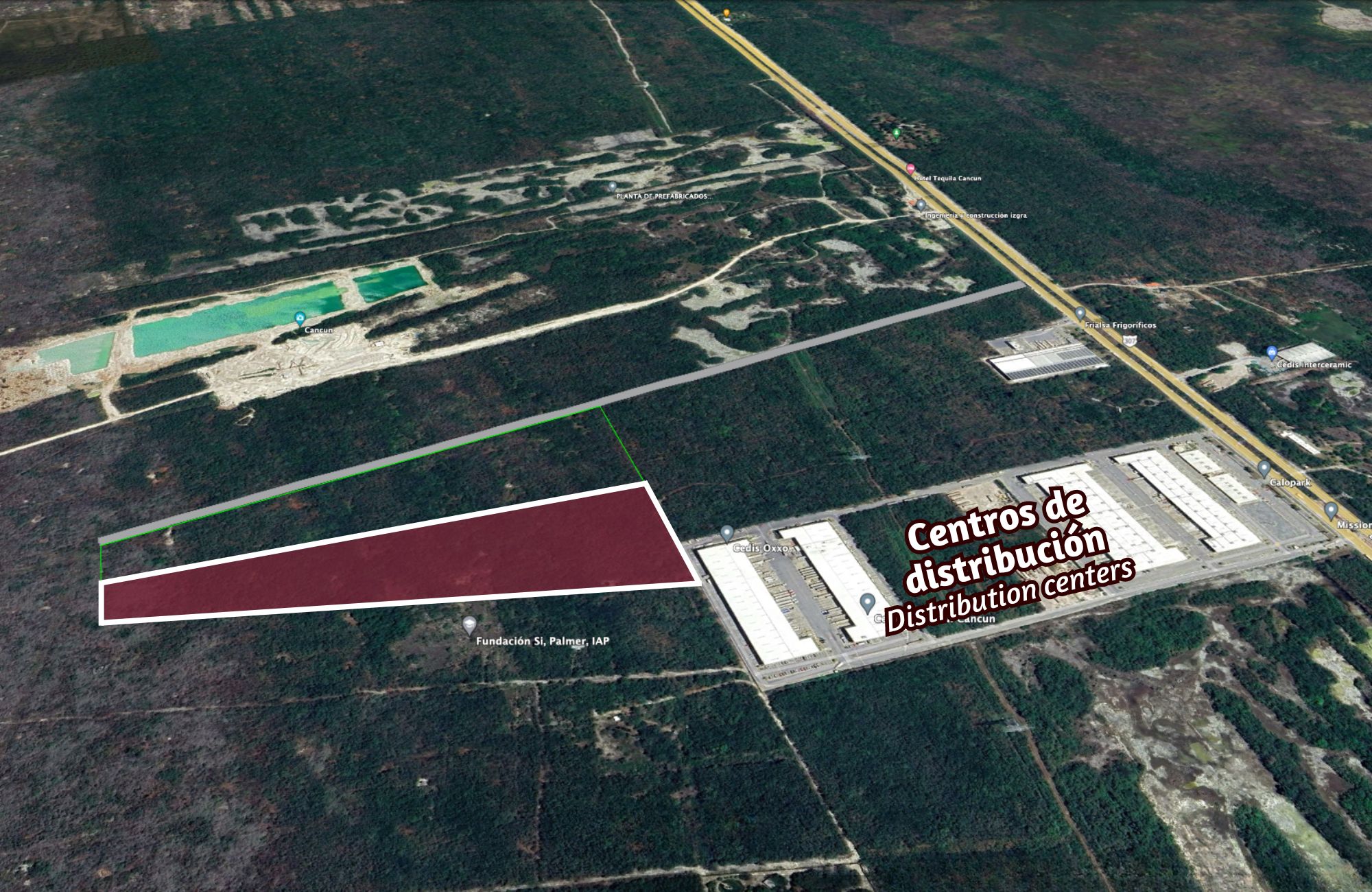 Terreno para desarrollo industrial o habitacional, en venta Puerto Morelos.