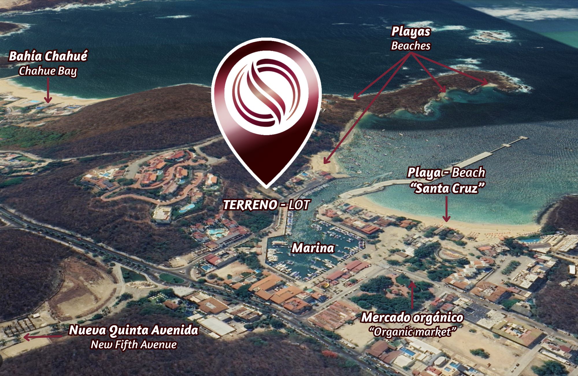 Terreno hotelero con vista al mar, cerca de la playa y la marina, en venta Huatulco.