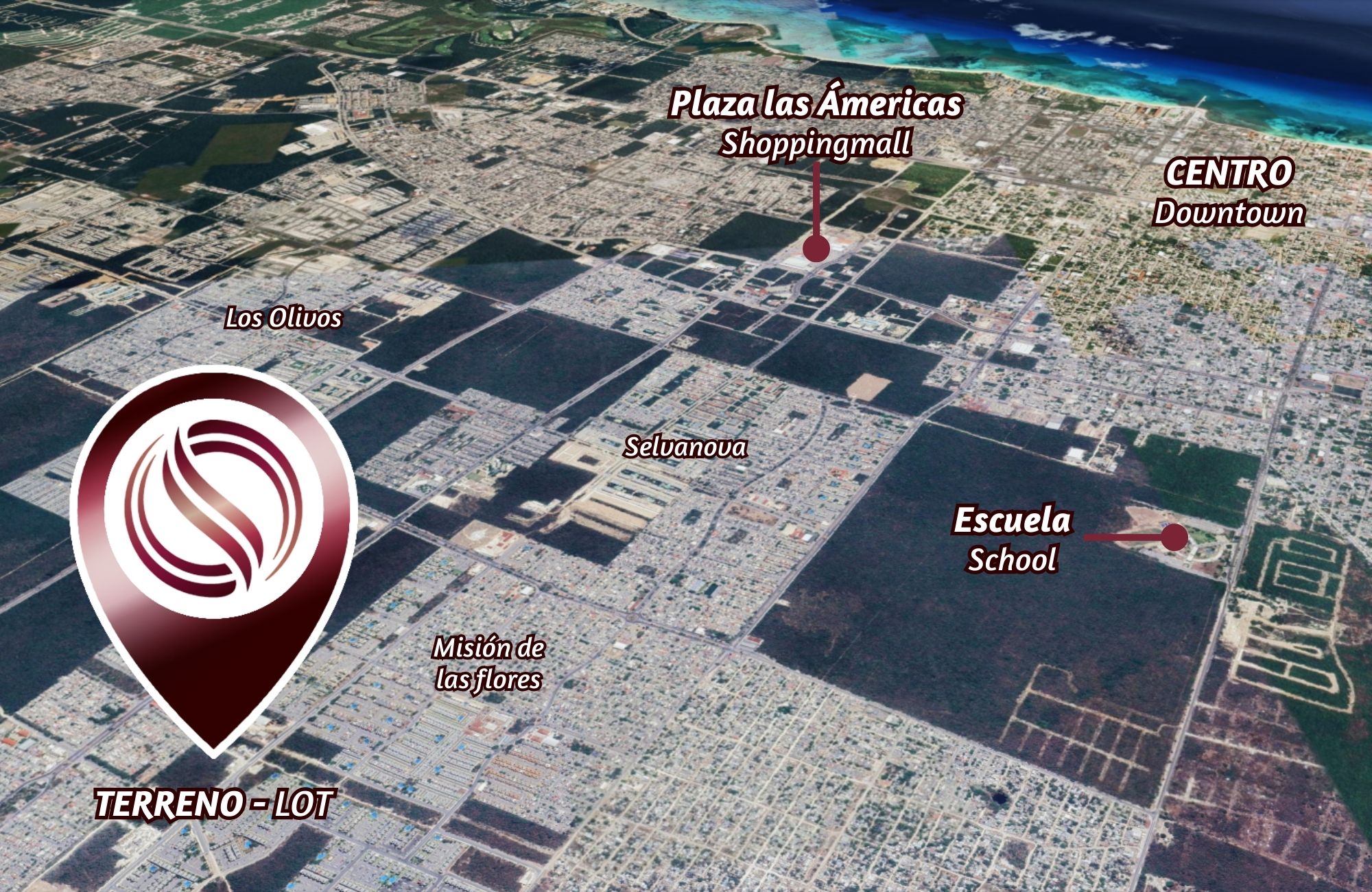 Terreno de uso mixto, en venta Paseo del Sisal, Playa del Carmen.