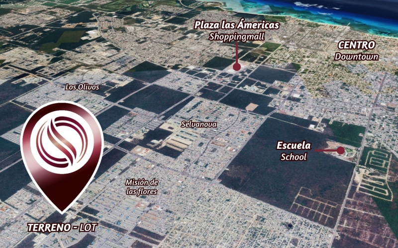 Terreno de uso mixto, en venta Paseo del Sisal, Playa del Carmen.