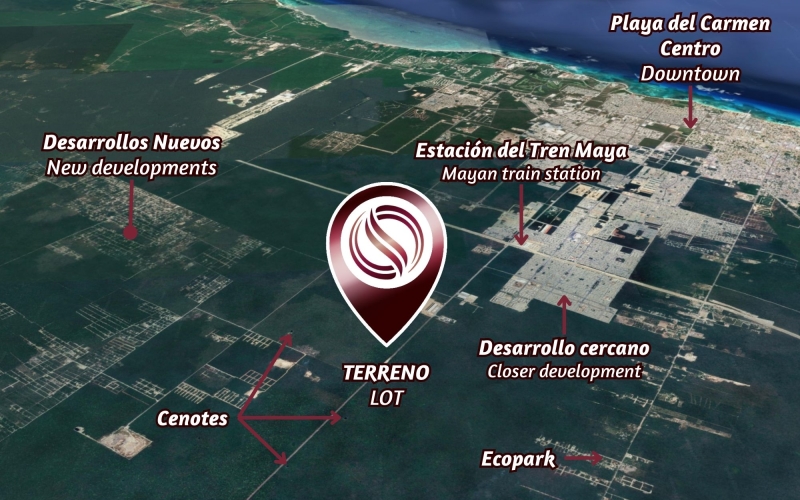 20 hect&aacute;reas en venta, uso mixto, en la entrada de Playa del Carmen.