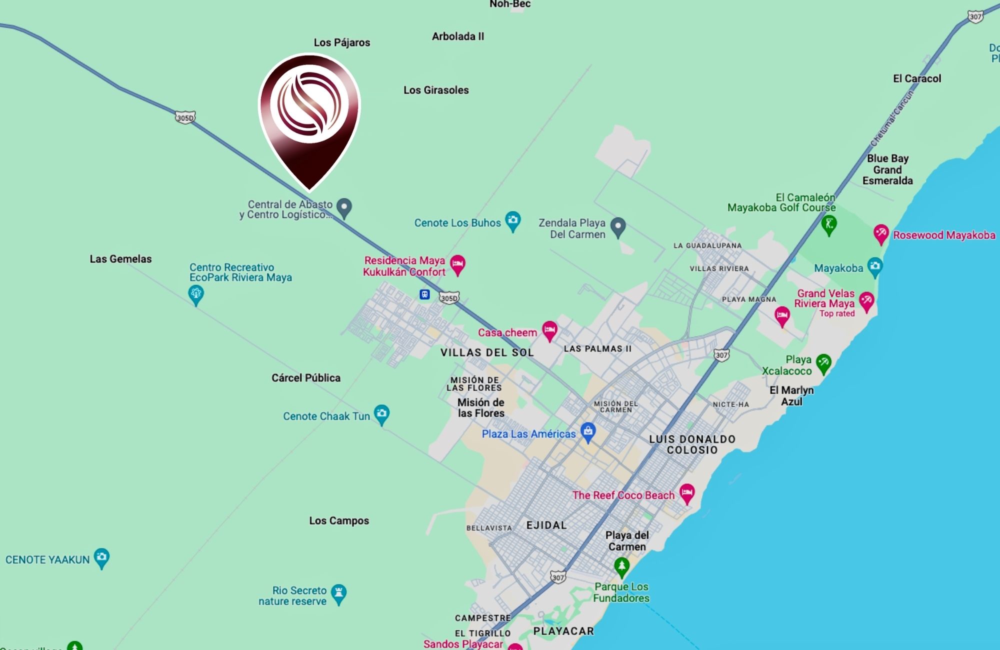 20 hect&aacute;reas en venta, uso mixto, en la entrada de Playa del Carmen.