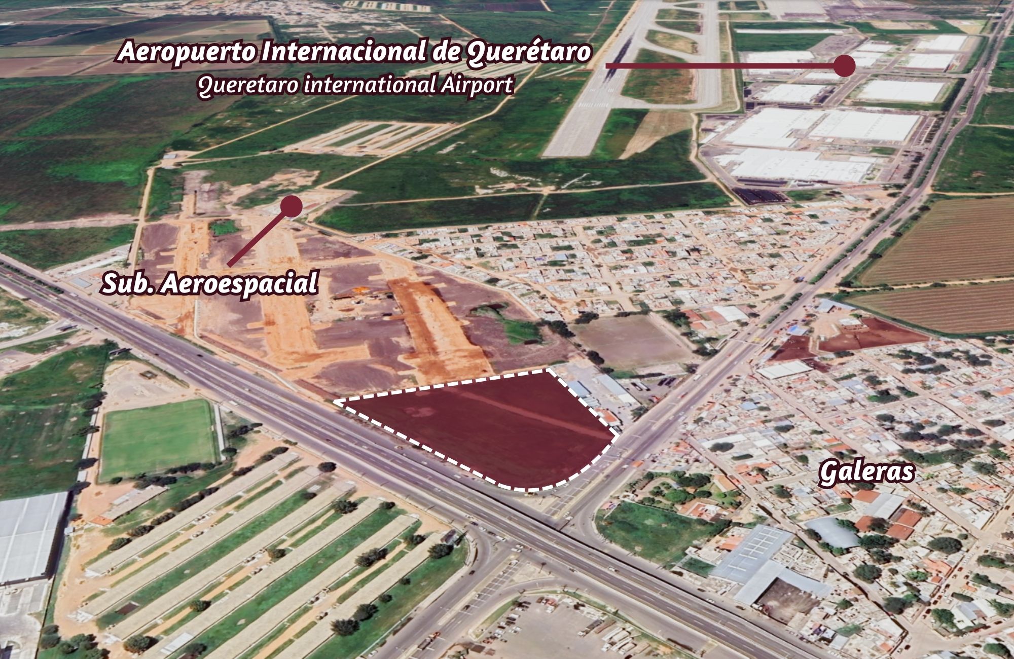 Macrolote Comercial en zona industrial, en venta, a un lado del Aeropuerto de Quer&eacute;taro.
