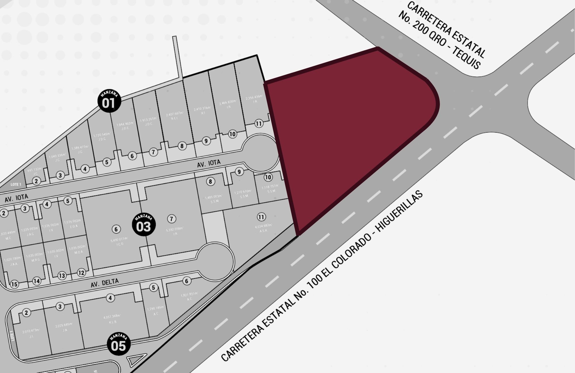 Macrolote Comercial en zona industrial, en venta, a un lado del Aeropuerto de Quer&eacute;taro.