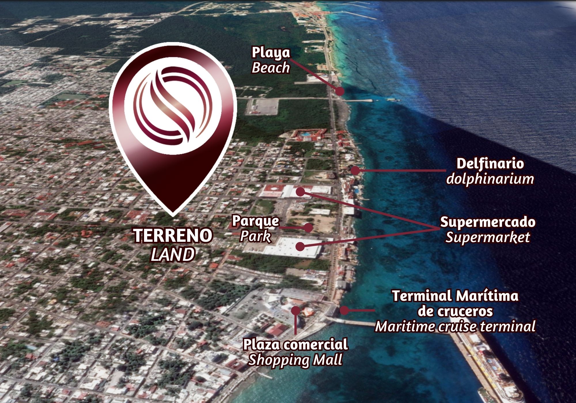 Terreno en Avenida 15, a 450 metros del malec&oacute;n, 2 minutos de la playa, en venta Cozumel Centro.