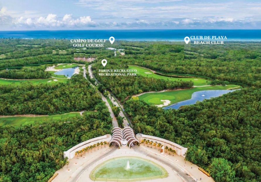 Terreno condominal, en residencial, con campo de golf, venta Playa del Carmen