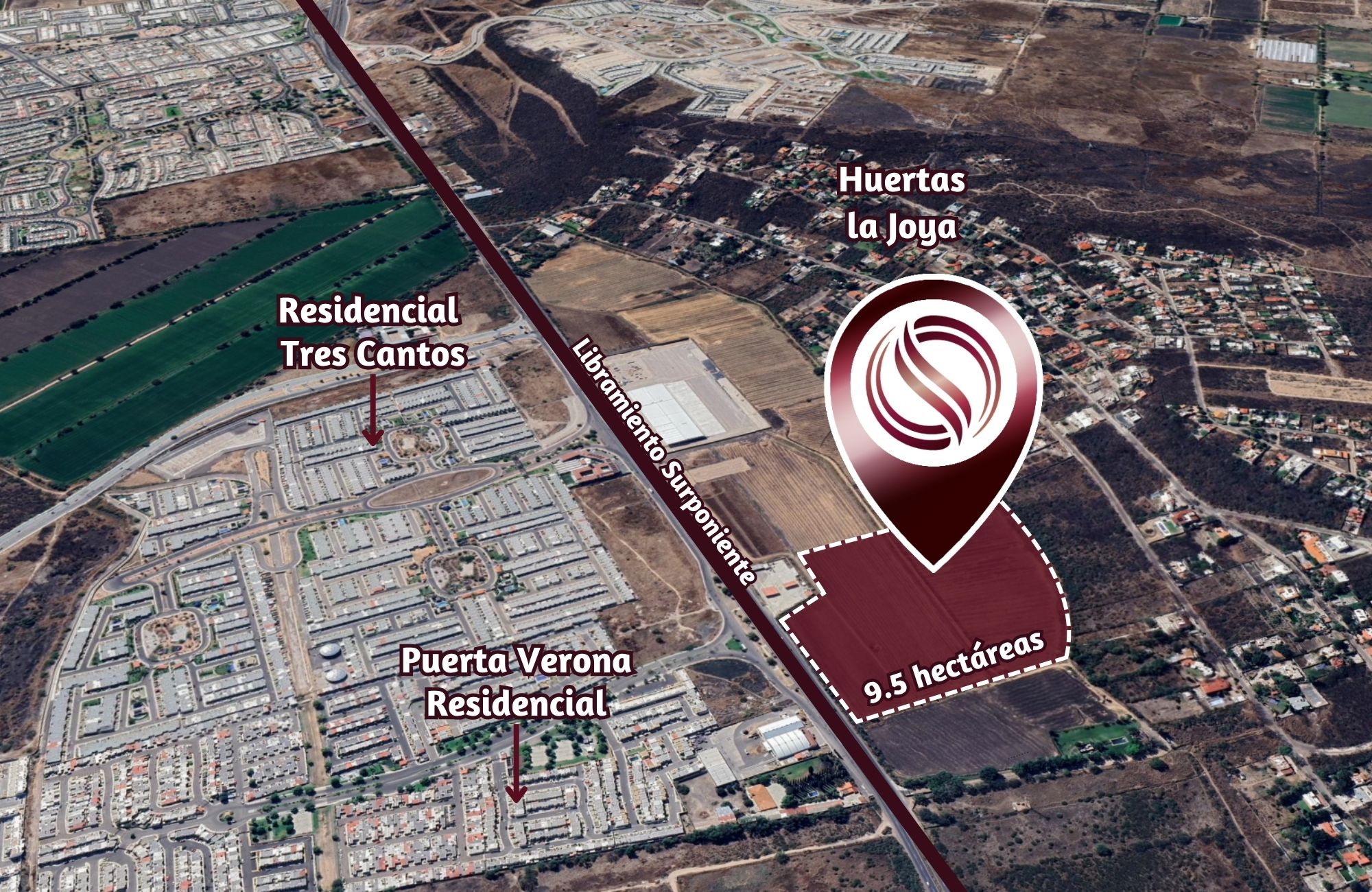9.5 hect&aacute;reas con frente al libramiento Surponiente, en venta, Quer&eacute;taro