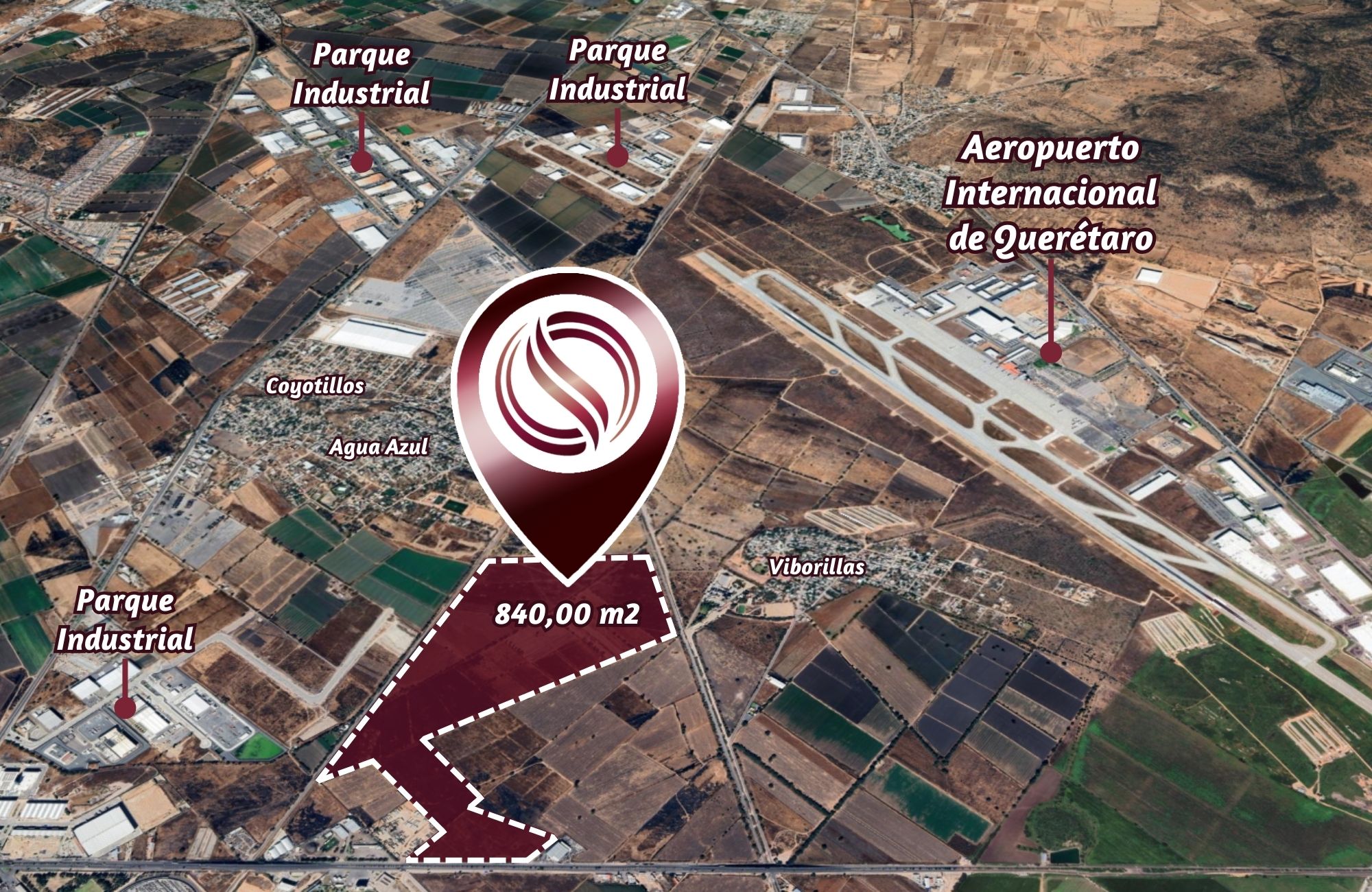 Lote industrial de 84 hect&aacute;reas, zona Aeropuerto, en venta, Quer&eacute;taro.